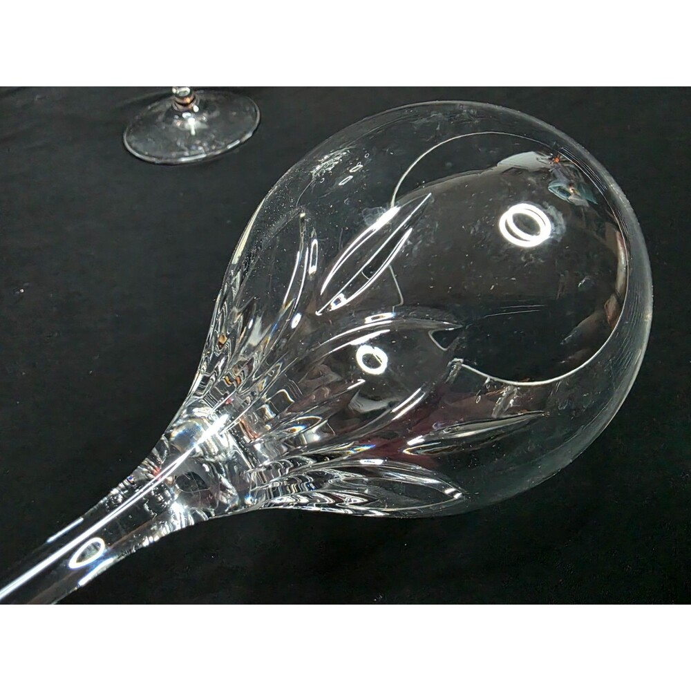 Vintage Wedgwood Knightsbridge Platinum Wine Glasses | Pair | Crystal England - Picture 5 of 11